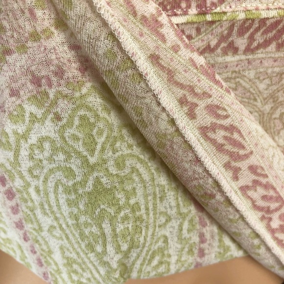 J. Jill blouse green pink Medium (#3) - Picture 5 of 8